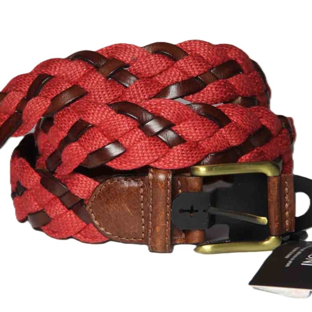 Dimoni Spain Leather and Fabric Braided Belt Handmade Men's Size 36